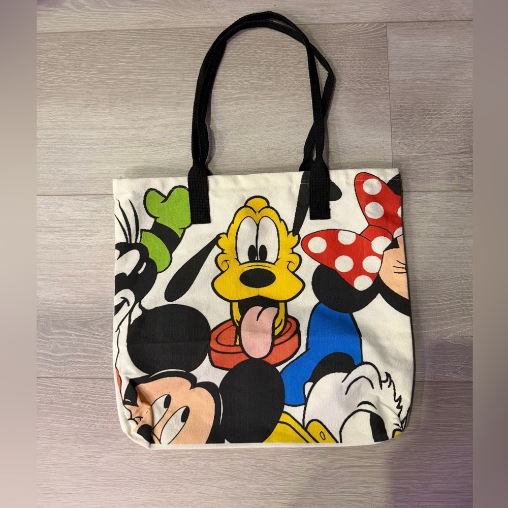 DISNEY PLUTO AND FRIENDS TOTE BAG - Canvas like fabric- sturdy handles - vibrant